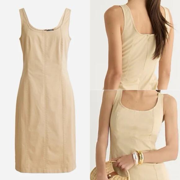 J. Crew Fitted lightweight chino dress Shift Old Money Coastal Preppy Sz 22 3X - Picture 3 of 11